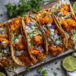 air fryer buffalo cauliflower tacos - featured image