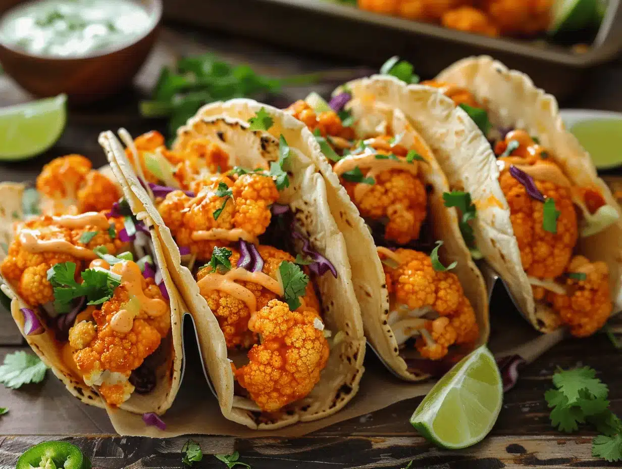 air fryer buffalo cauliflower tacos preparation steps