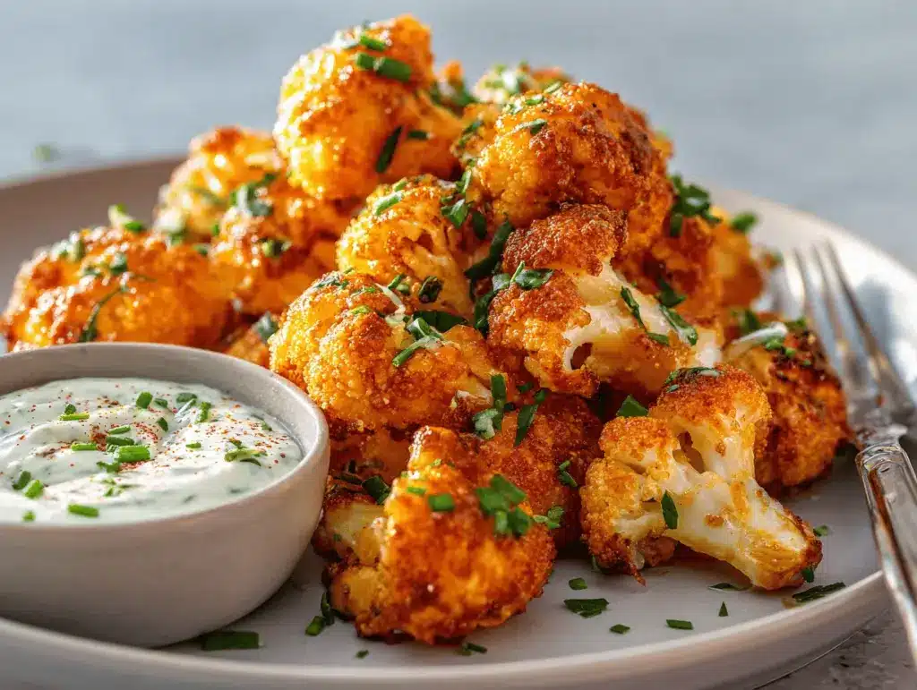 Air Fryer Buffalo Parmesan Cauliflower Bites - featured image