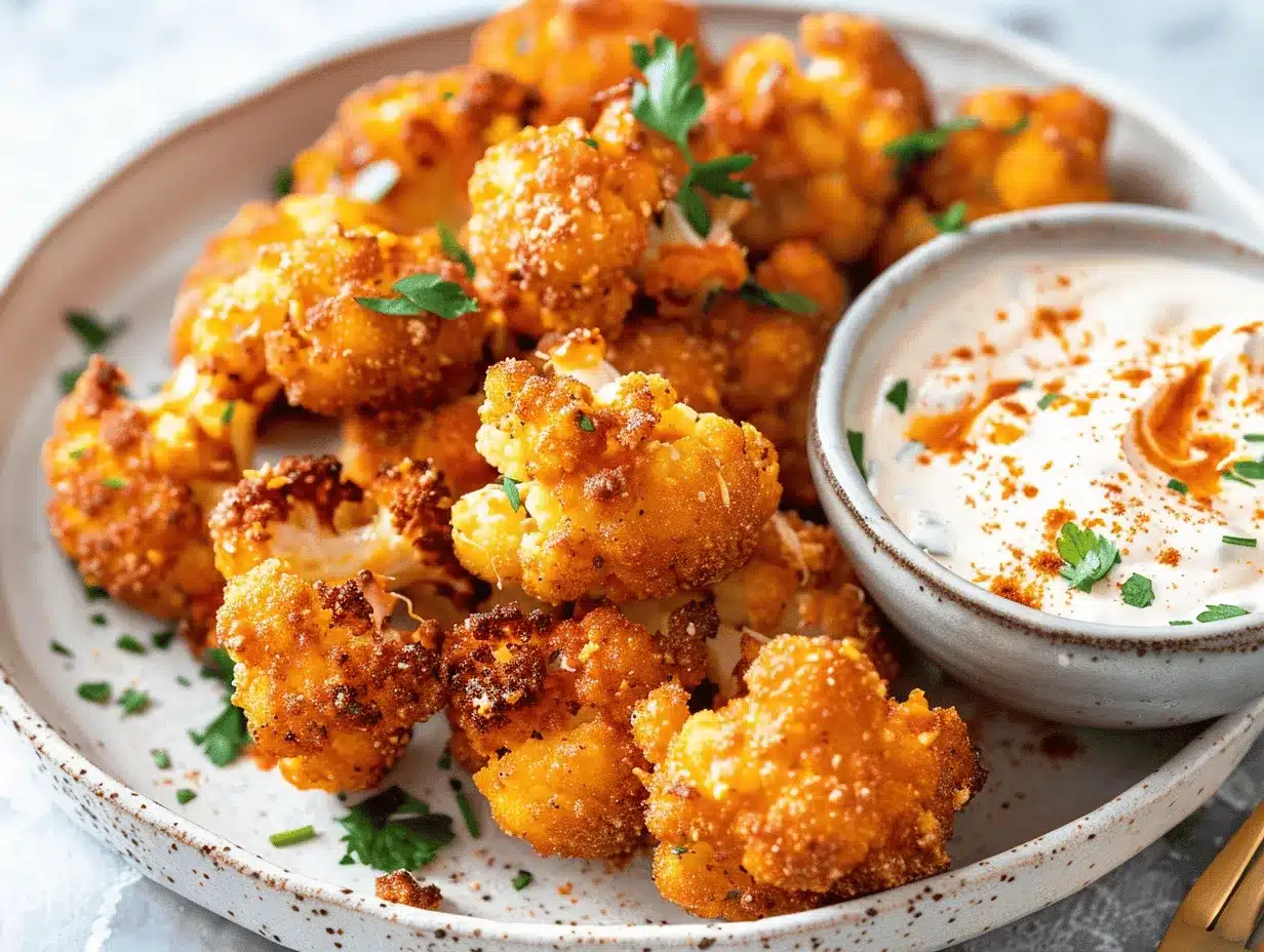 Air Fryer Buffalo Parmesan Cauliflower Bites preparation steps