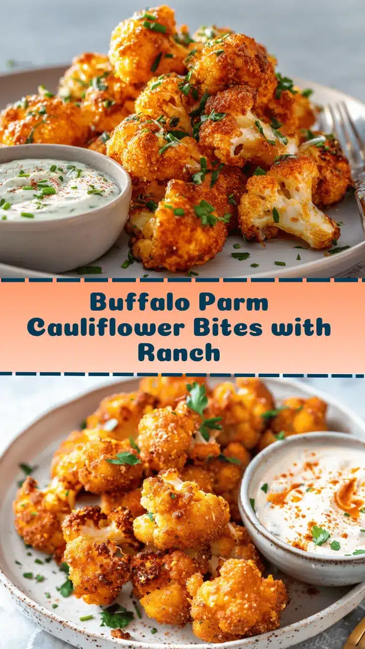 Air Fryer Buffalo Parmesan Cauliflower Bites recipe