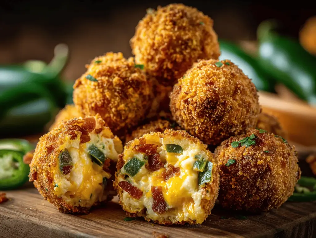 air fryer jalapeño popper cheese balls - featured image