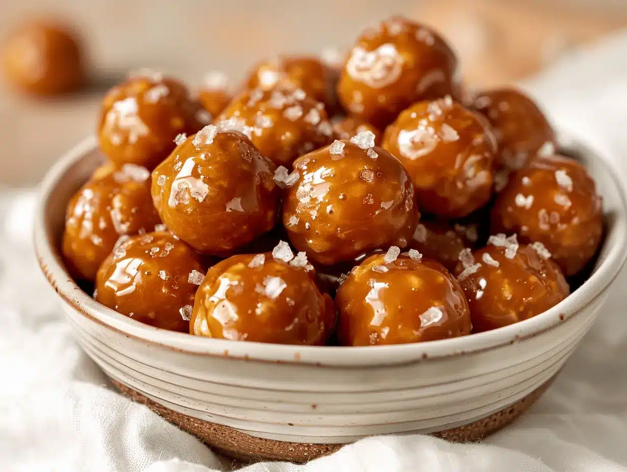 brown butter pretzel salted caramel bites preparation steps