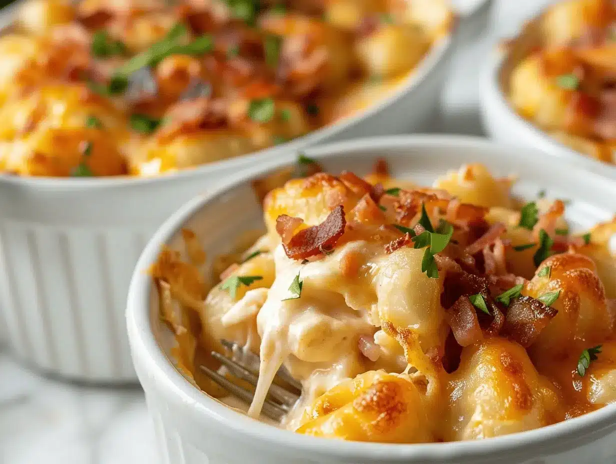 Buffalo Ranch Crack Chicken Gnocchi Bake preparation steps