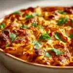 butter chicken pasta bake - featured image