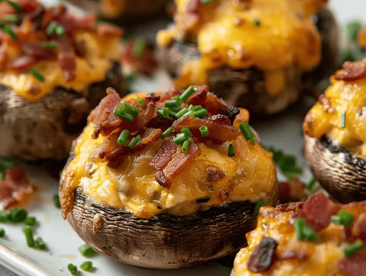 cheesy bacon-ranch stuffed mushrooms preparation steps