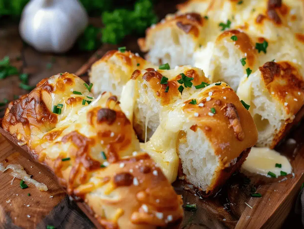 cheesy garlic air fryer pull-apart bread preparation steps