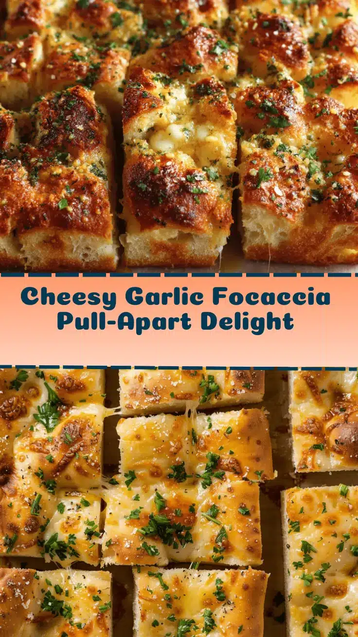 Cheesy Garlic Butter Focaccia Pull-Apart Bread recipe