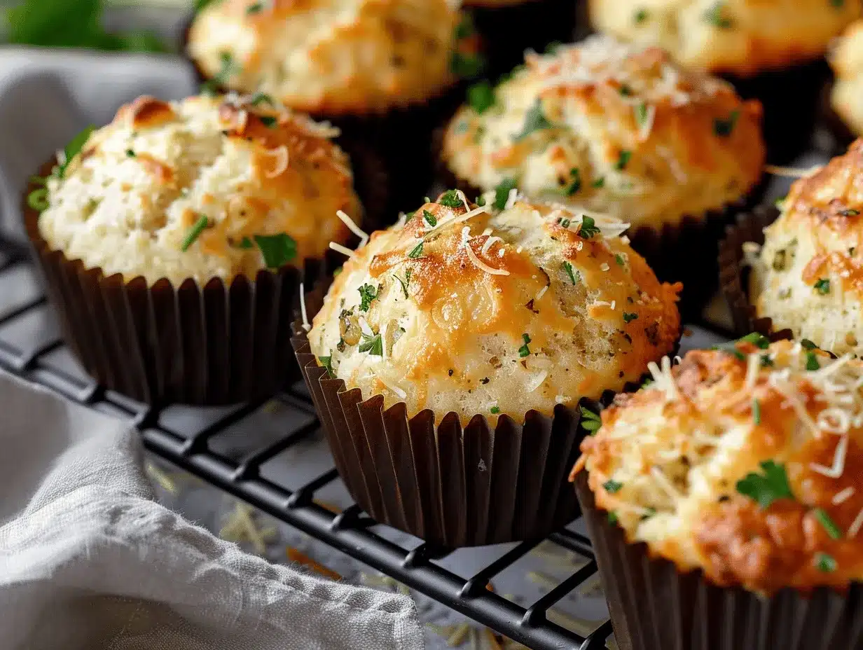cheesy garlic herb focaccia muffins preparation steps