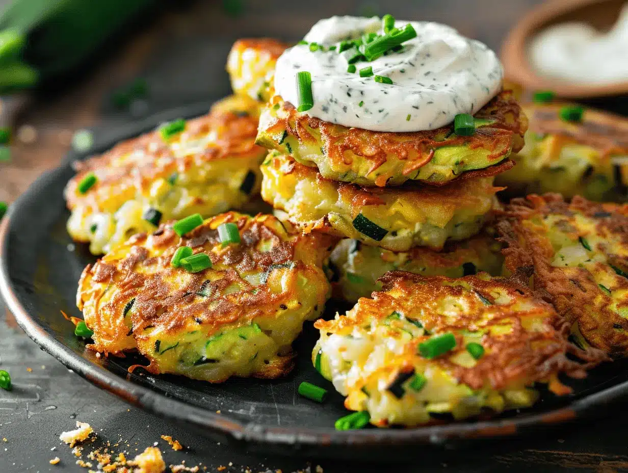 cheesy zucchini fritter bites preparation steps