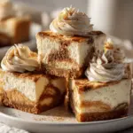 cinnamon roll cupcake cheesecake bars - featured image