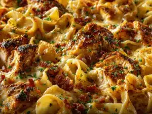 Cowboy Butter Chicken Bacon Alfredo Bake - featured image