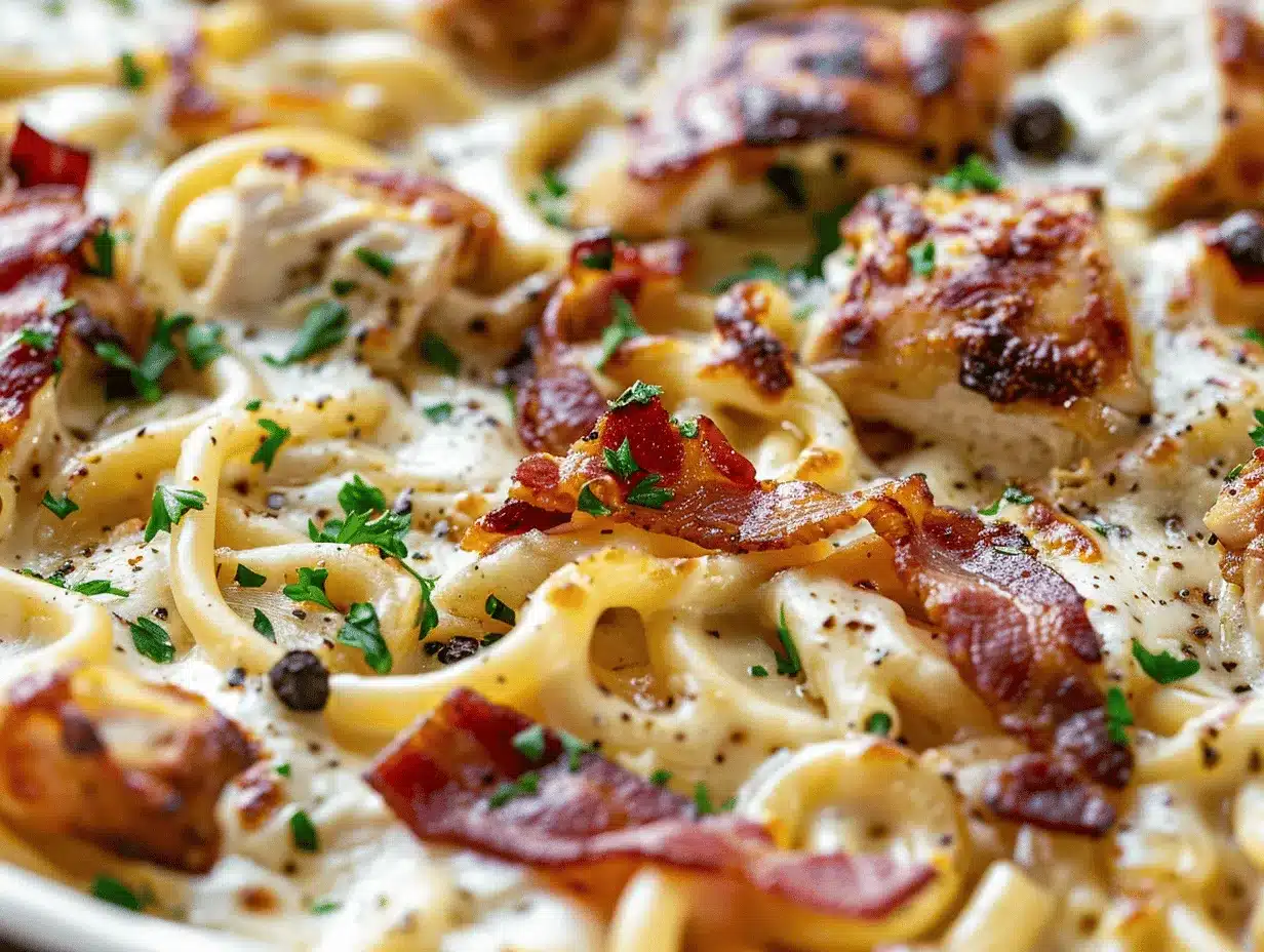 Cowboy Butter Chicken Bacon Alfredo Bake preparation steps