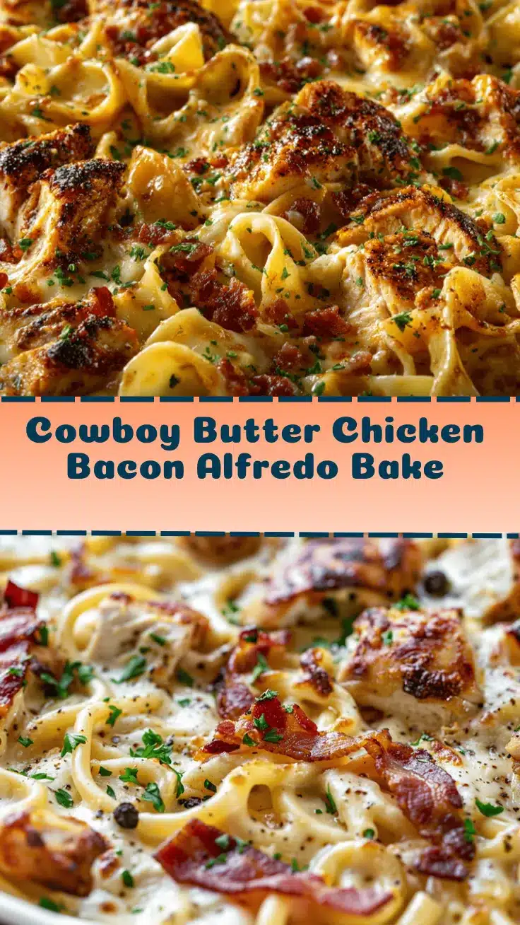 Cowboy Butter Chicken Bacon Alfredo Bake recipe