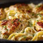 creamy garlic parmesan chicken pasta - featured image