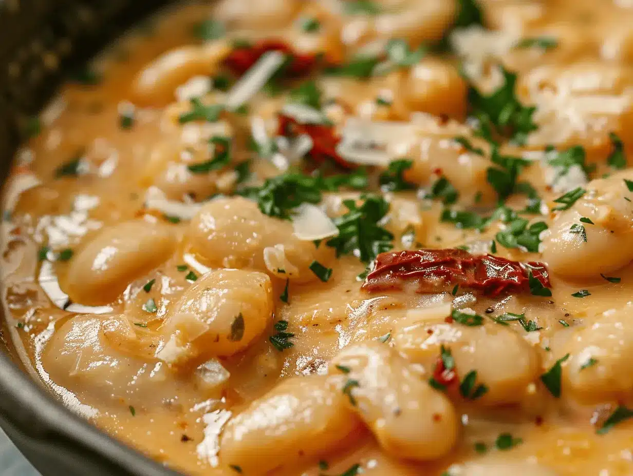 creamy Tuscan butter bean skillet dinner preparation steps