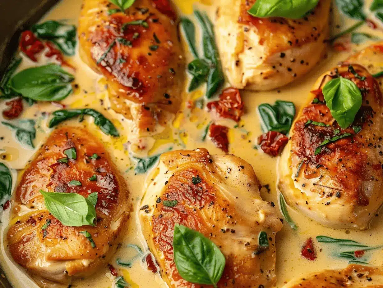 creamy Tuscan chicken skillet preparation steps