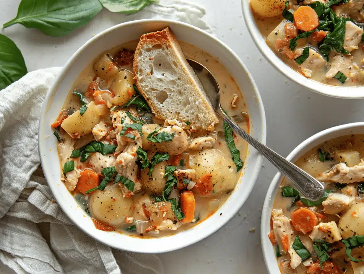 creamy Tuscan chicken stew preparation steps