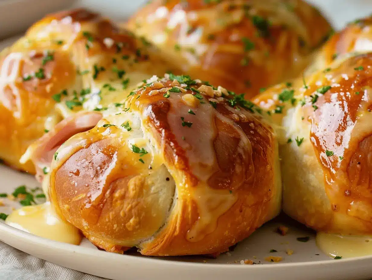 Crescent Roll Ham and Cheese Bombs preparation steps