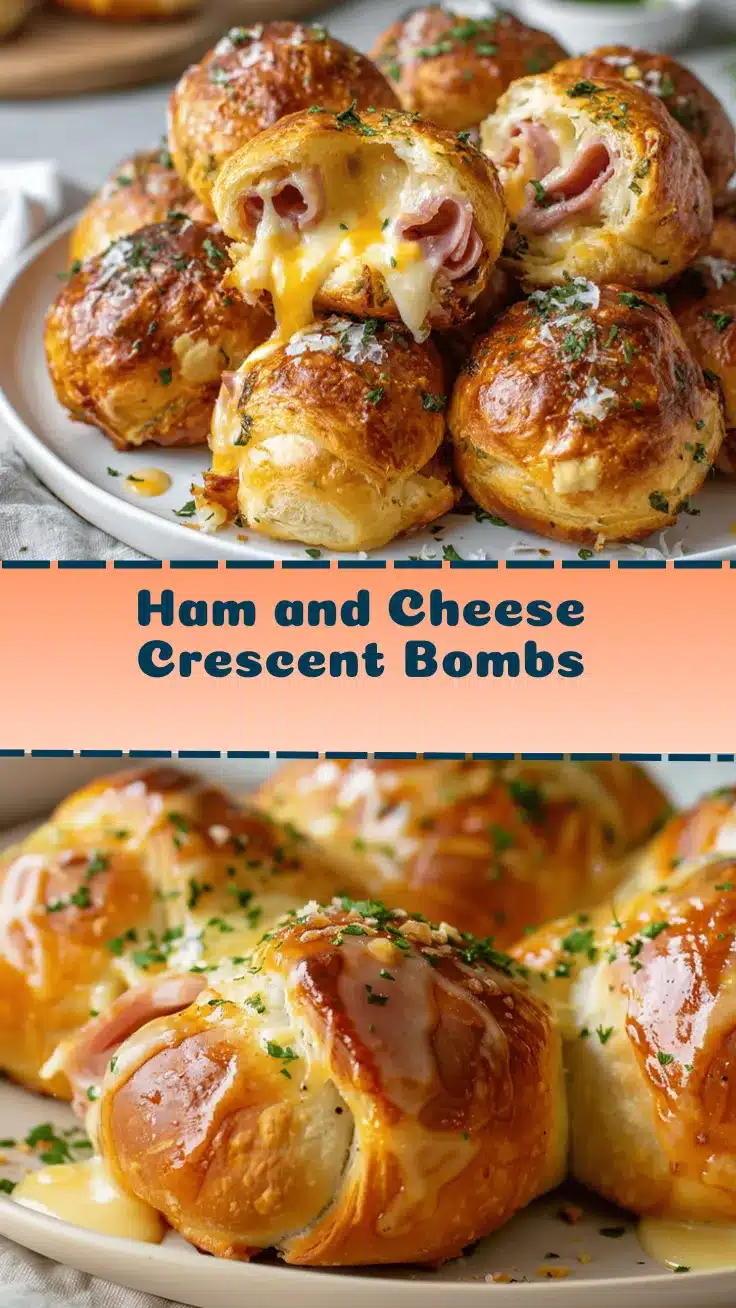 Crescent Roll Ham and Cheese Bombs recipe