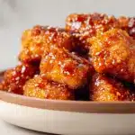 crispy baked orange chicken bites - featured image