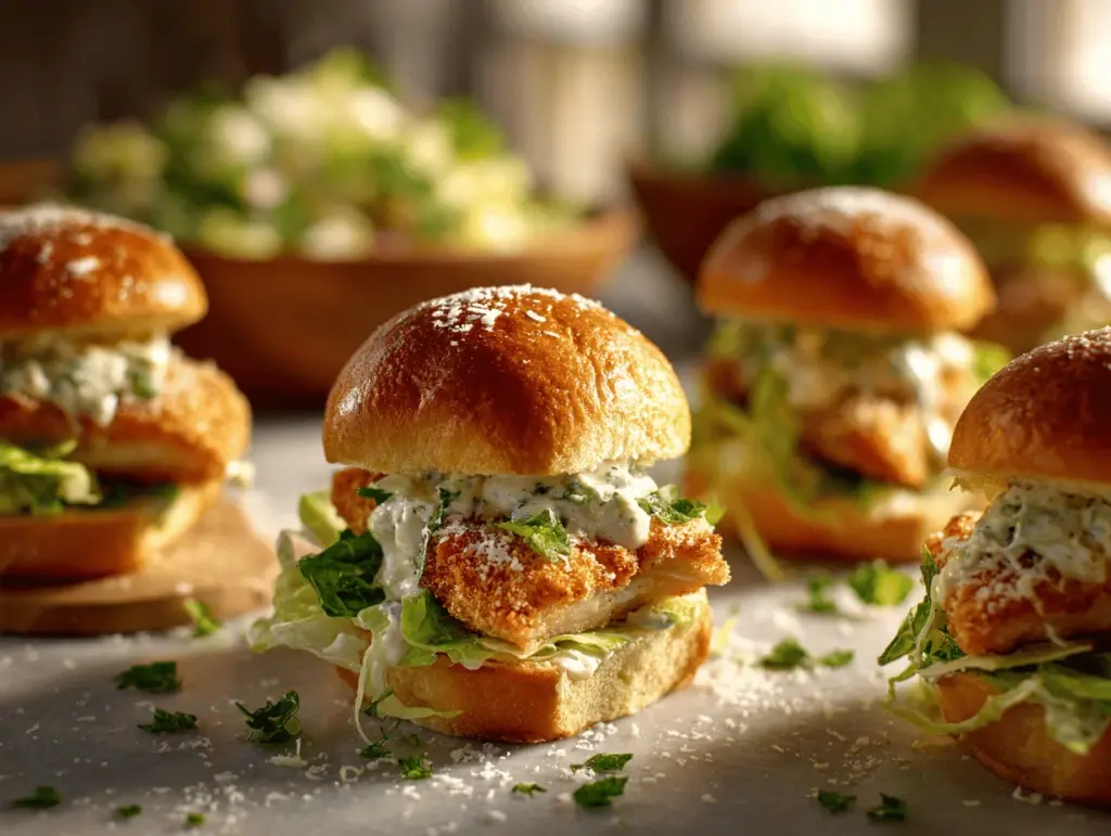 crispy chicken Caesar sliders - featured image