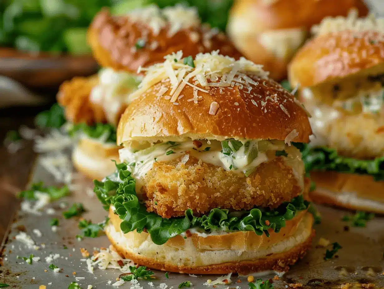 crispy chicken Caesar sliders preparation steps