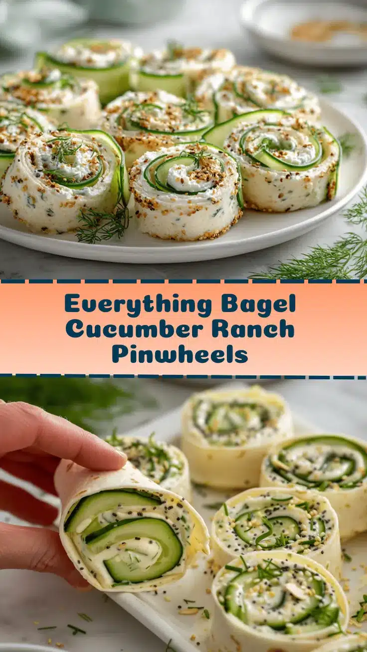 Everything Bagel Cucumber Ranch Pinwheels recipe