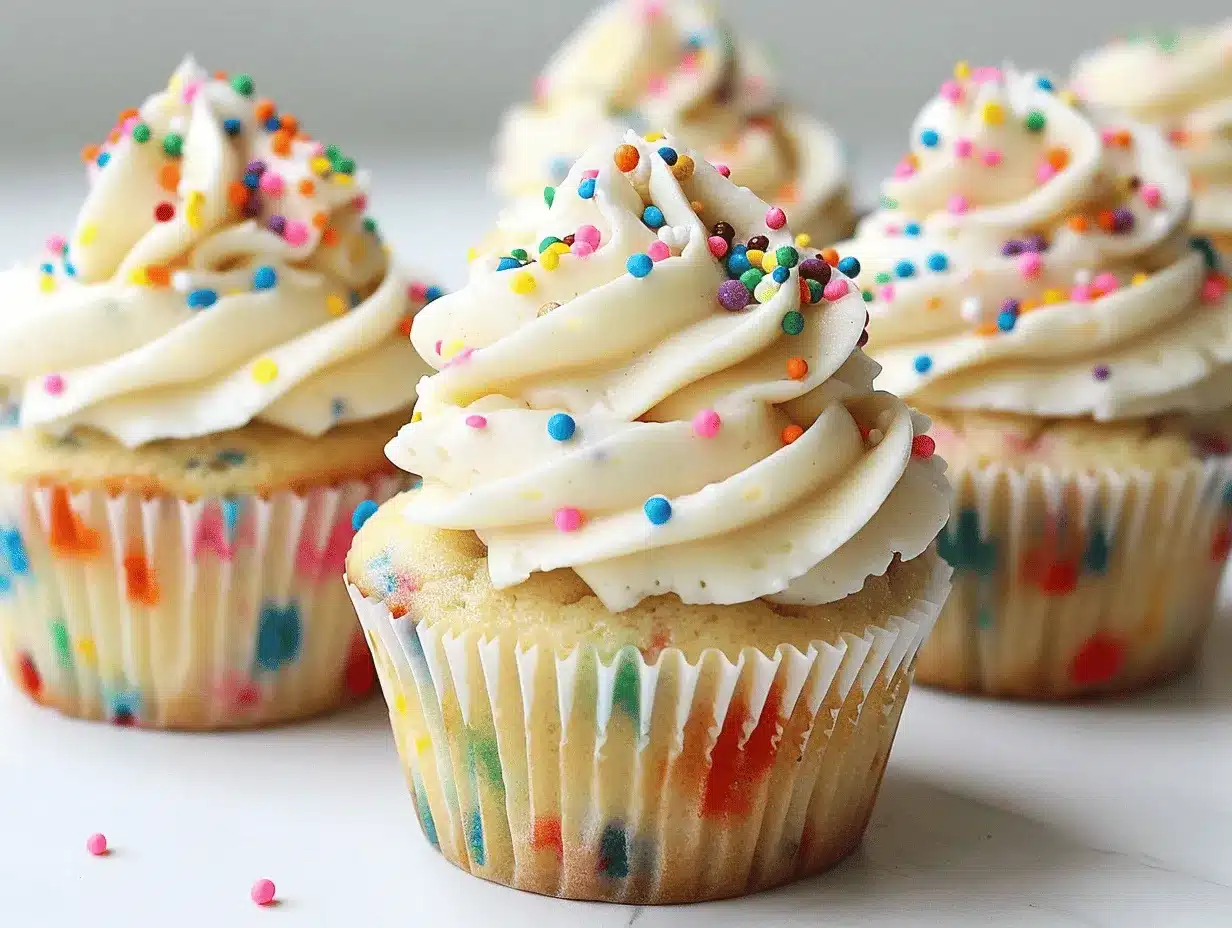 Funfetti Birthday Cupcakes preparation steps