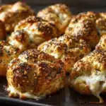 garlic butter everything bagel cheese pretzel bites - featured image