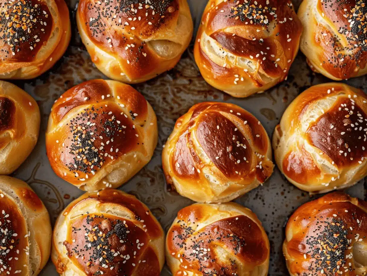 garlic butter everything bagel cheese pretzel bites preparation steps