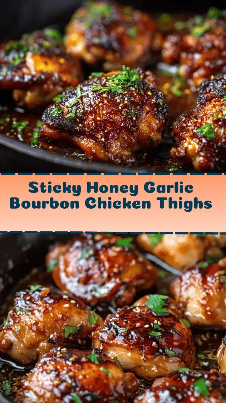 honey garlic bourbon glazed chicken thighs recipe