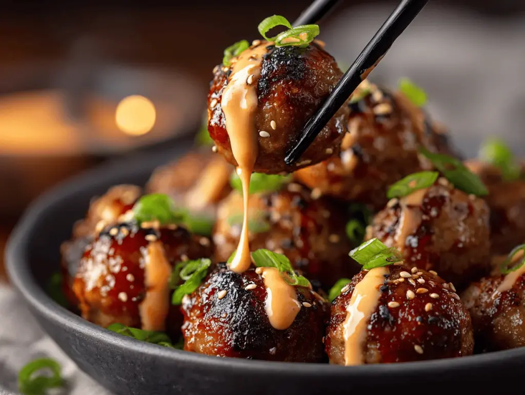 Honey Garlic Korean BBQ Meatballs - featured image