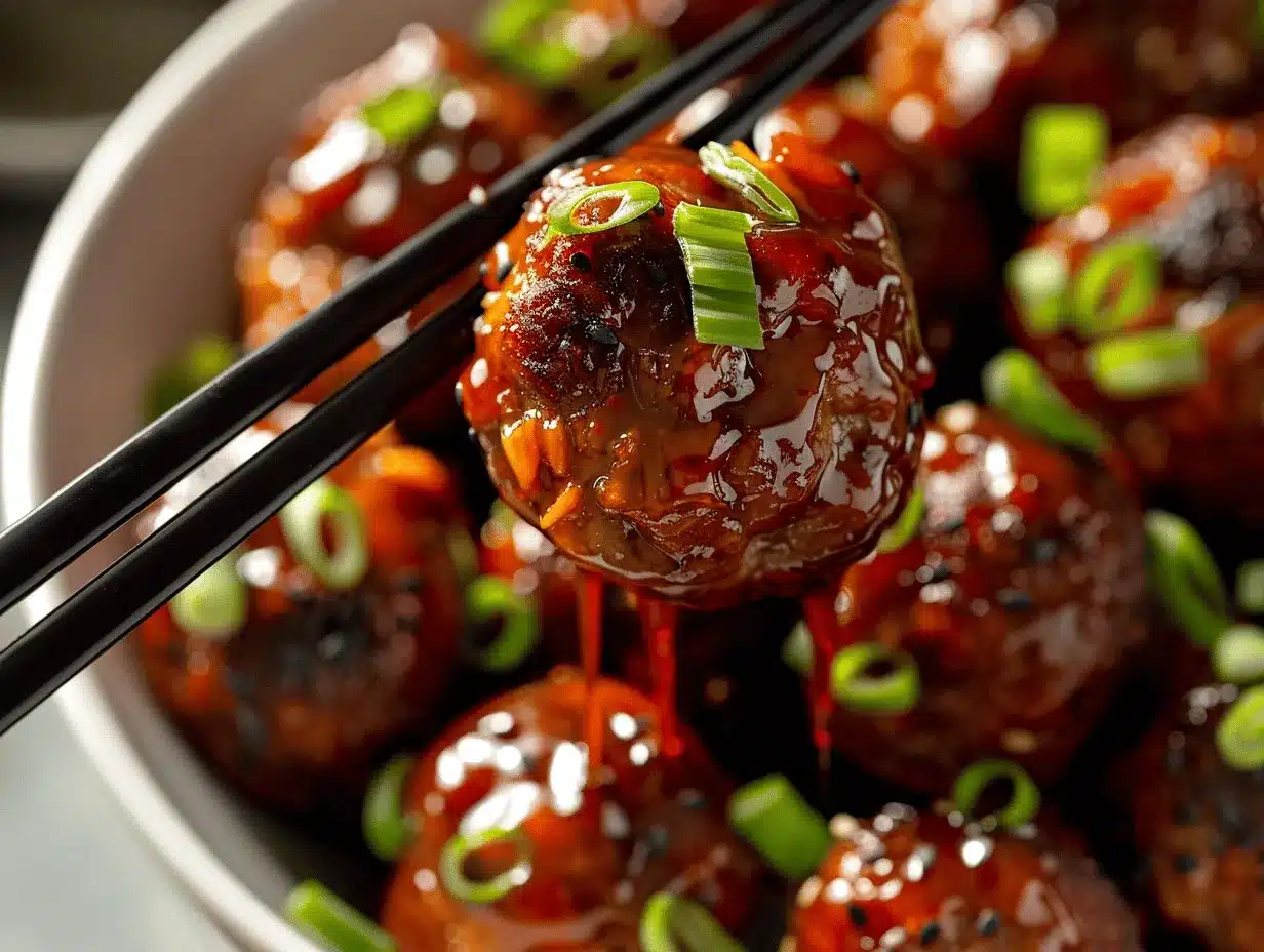 Honey Garlic Korean BBQ Meatballs preparation steps