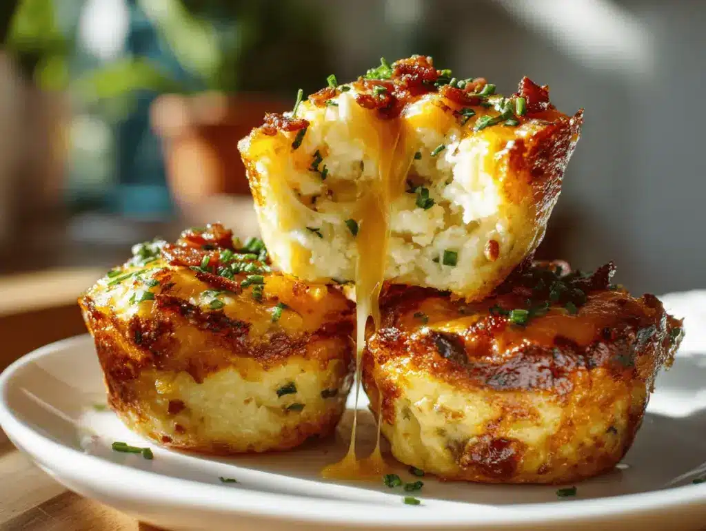 loaded bacon cheddar mashed potato puffs - featured image