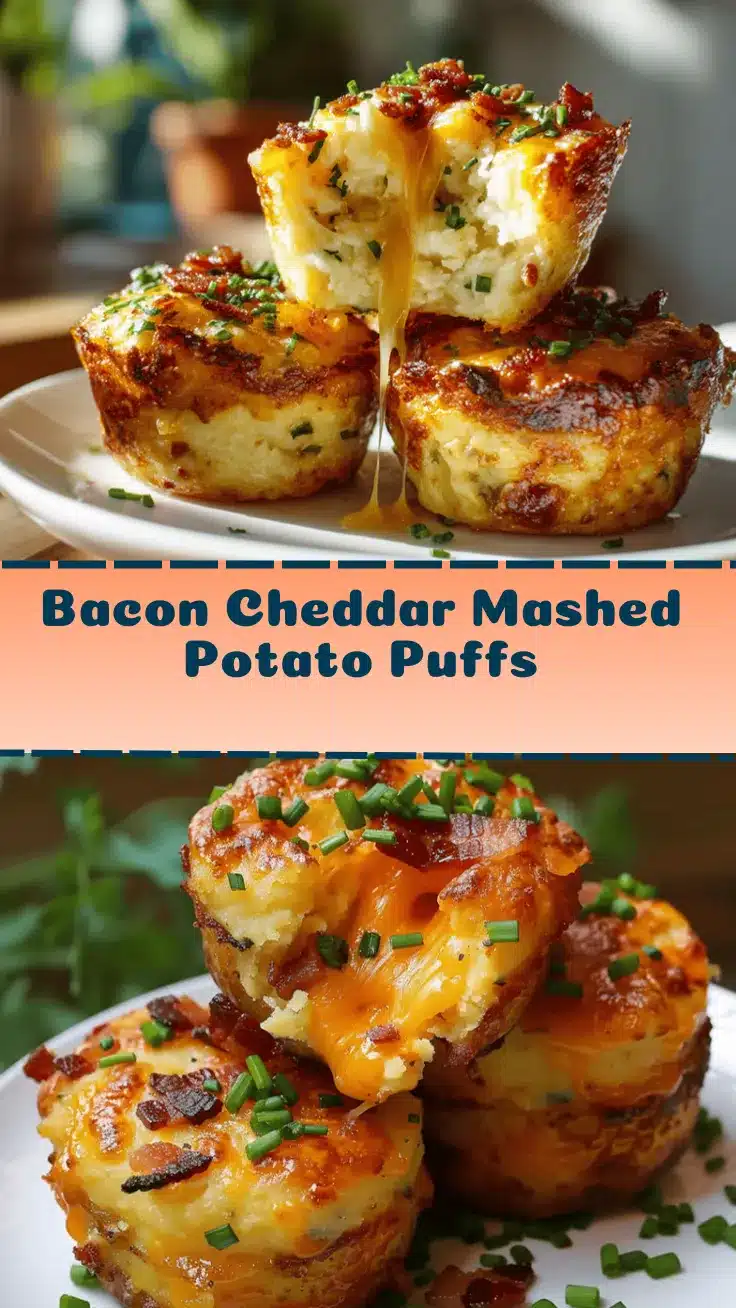 loaded bacon cheddar mashed potato puffs recipe