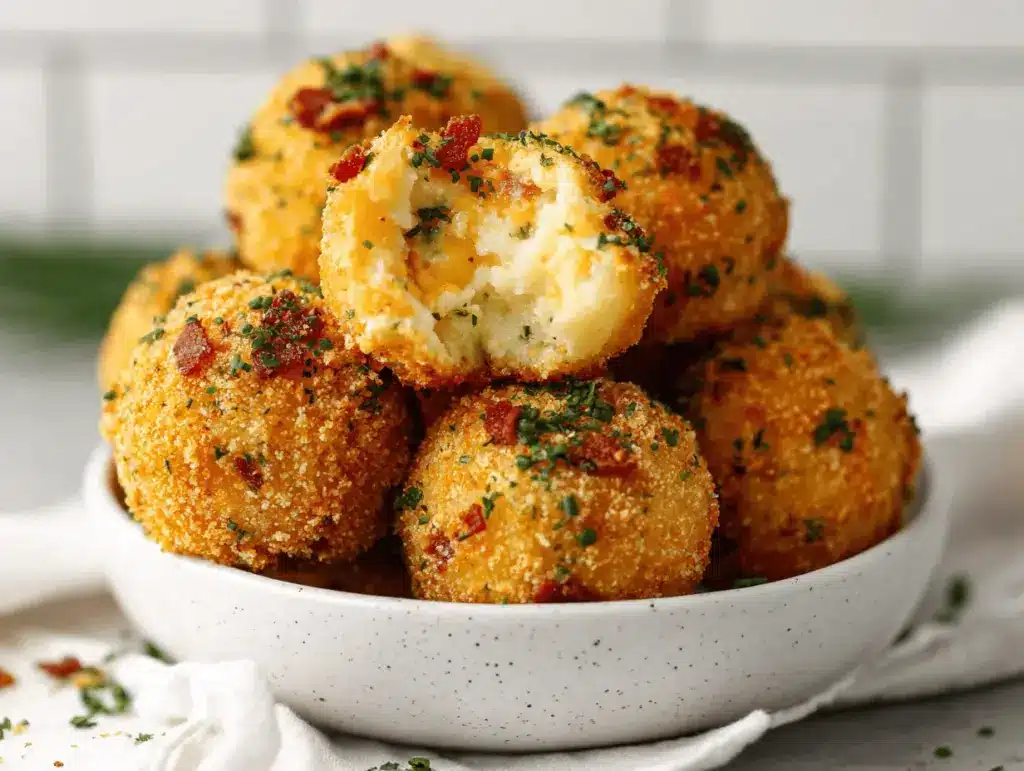 loaded bacon ranch mashed potato balls - featured image