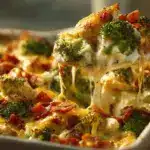 Loaded Cheddar Bacon Ranch Chicken Broccoli Casserole - featured image