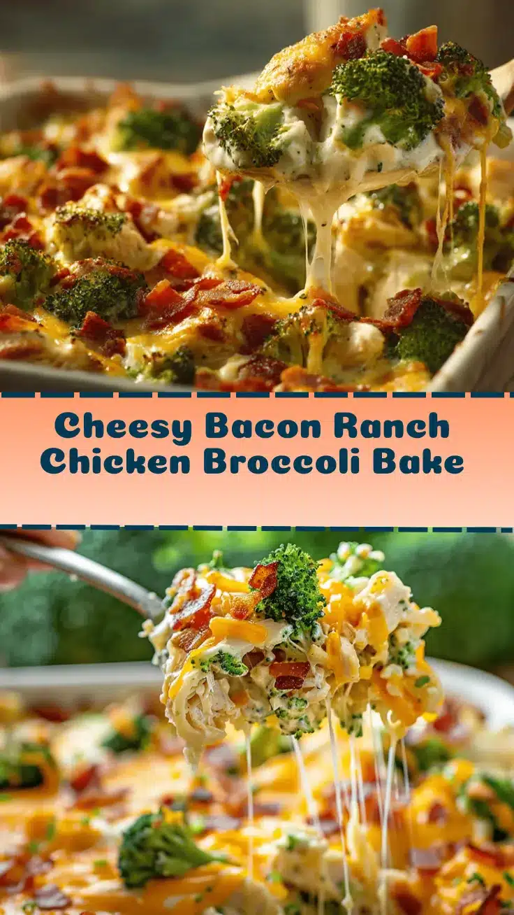 Loaded Cheddar Bacon Ranch Chicken Broccoli Casserole recipe