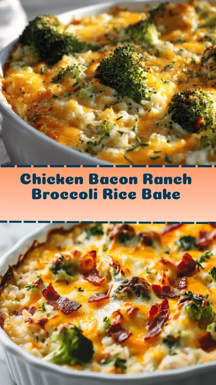 loaded chicken bacon ranch broccoli rice casserole recipe