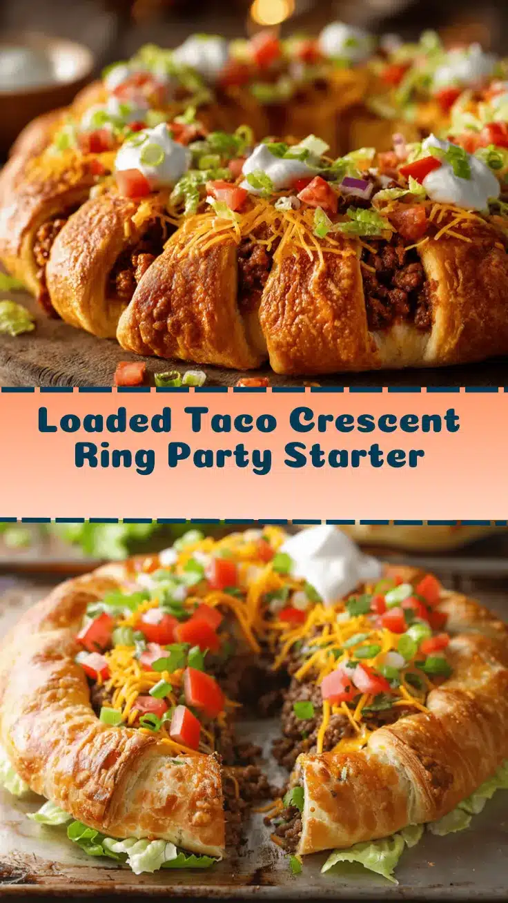 loaded taco crescent ring recipe