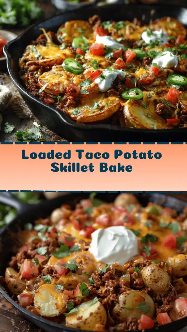 loaded taco potato skillet bake recipe