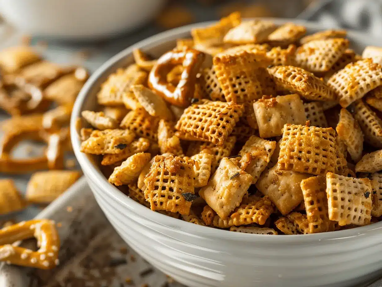 ranch seasoned Chex Mix preparation steps