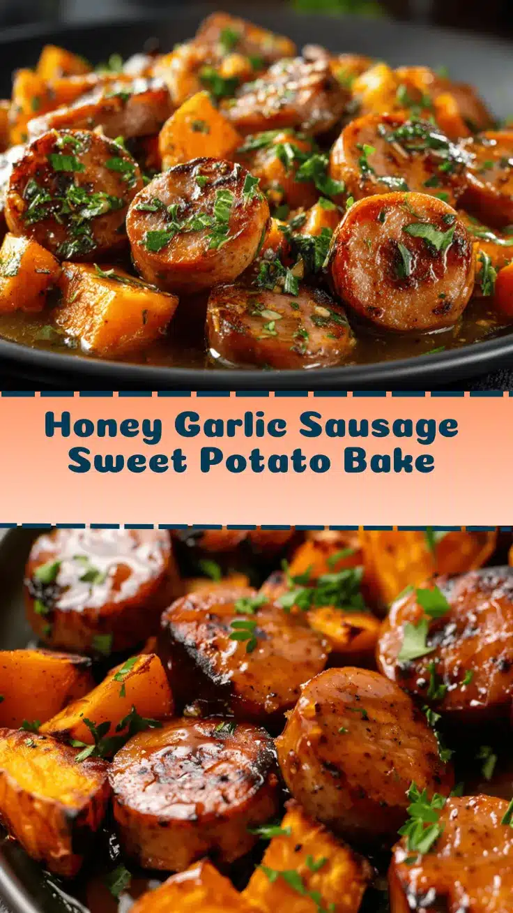 sheet pan honey garlic sausage bake recipe