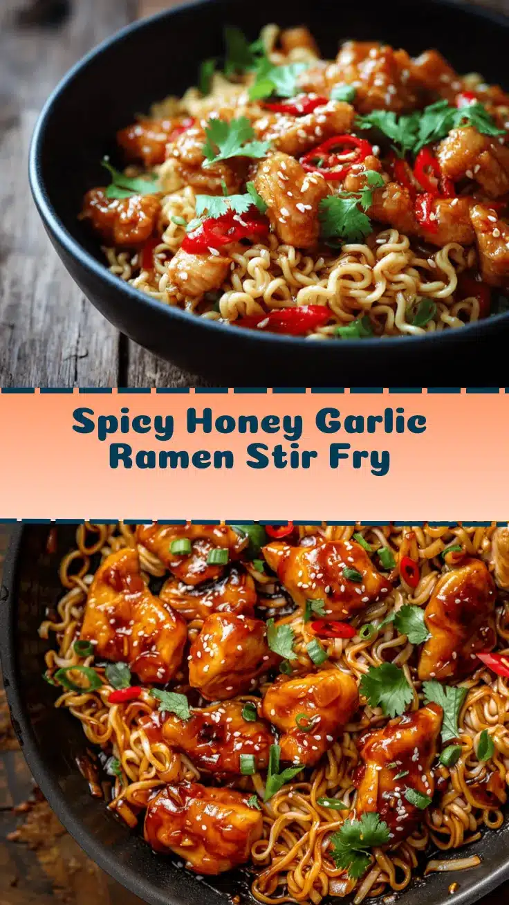 spicy honey garlic chicken ramen stir fry recipe