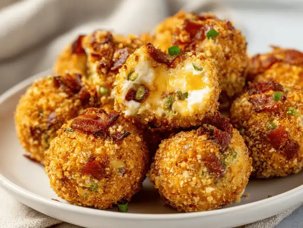 air fryer bacon jalapeño popper cheese ball bites - featured image