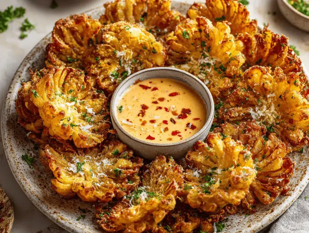 air fryer blooming onion bites - featured image