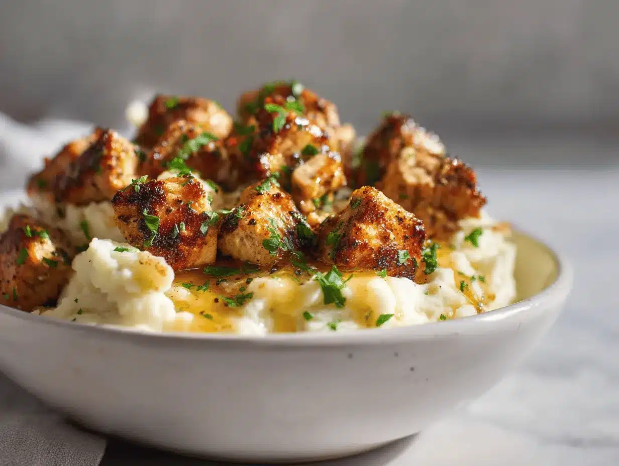 air fryer garlic butter chicken bites preparation steps