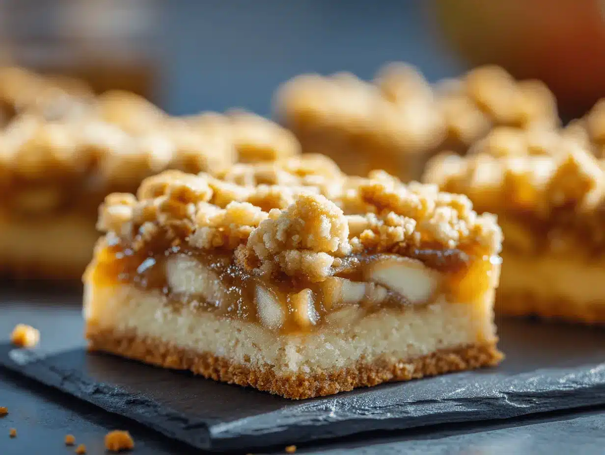 caramel apple pie shortbread bars preparation steps