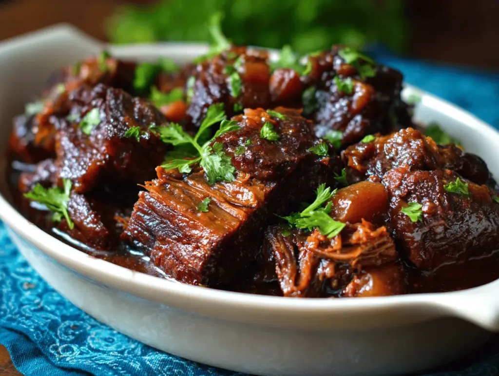 caramelized pulled beef brisket - featured image